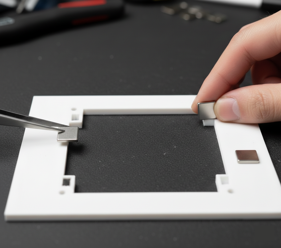 Ornament preparation and magnet installation